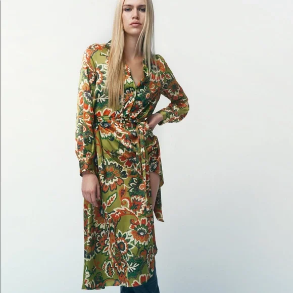Zara animal print shirt dress cheap